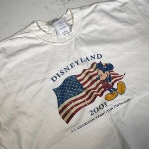Vintage 2001 Disneyland‎ Resort Patriotic Mickey Mouse T-Shirt XL USA Flag